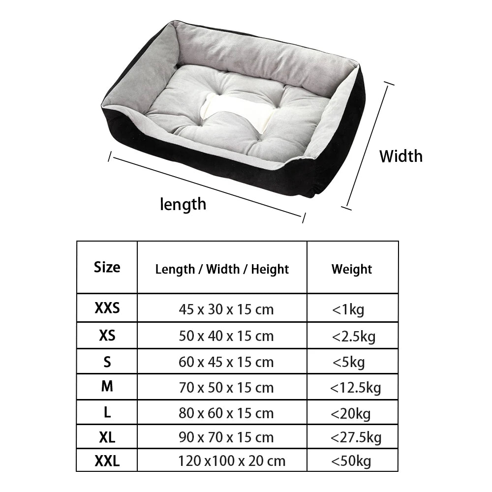 Bone Pet Bed Warm Cat And Dog Mattresses Rectangle Dog Bed Sleeping Bag Soft Washable Kennel For Small Medium Large Dog Cat