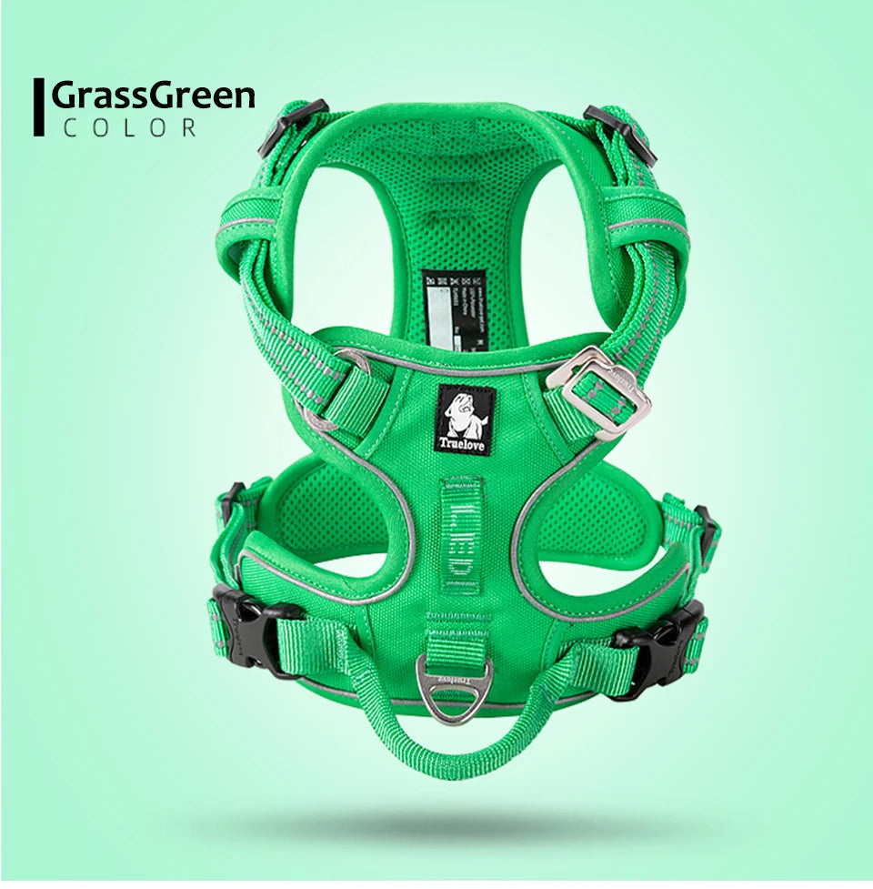 Truelove Pet Harness Nylon Webbing with 3M Reflection Adjutable Aluminum Alloy for Big Medium Small Dog TLH56512