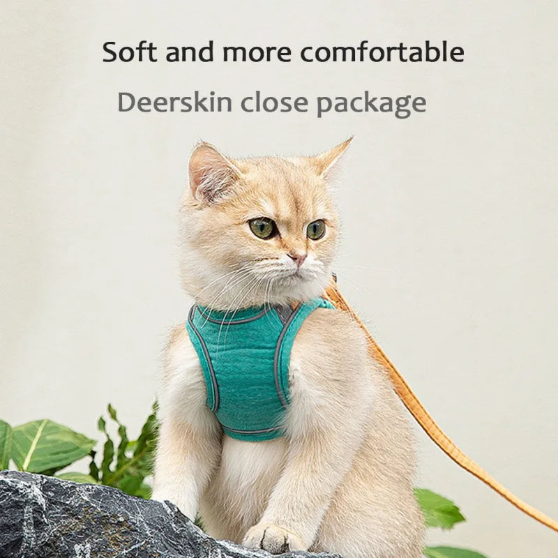 Cat Harness Leash Set for Chihuahua Accessories Dog Cat Vest Pug Leashes Walking Tools Walk Out Leads Products