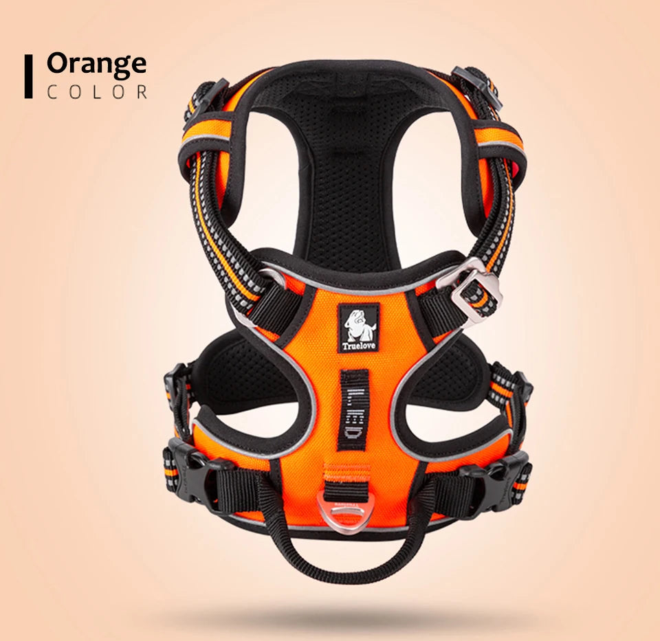 Truelove Pet Harness Nylon Webbing with 3M Reflection Adjutable Aluminum Alloy for Big Medium Small Dog TLH56512