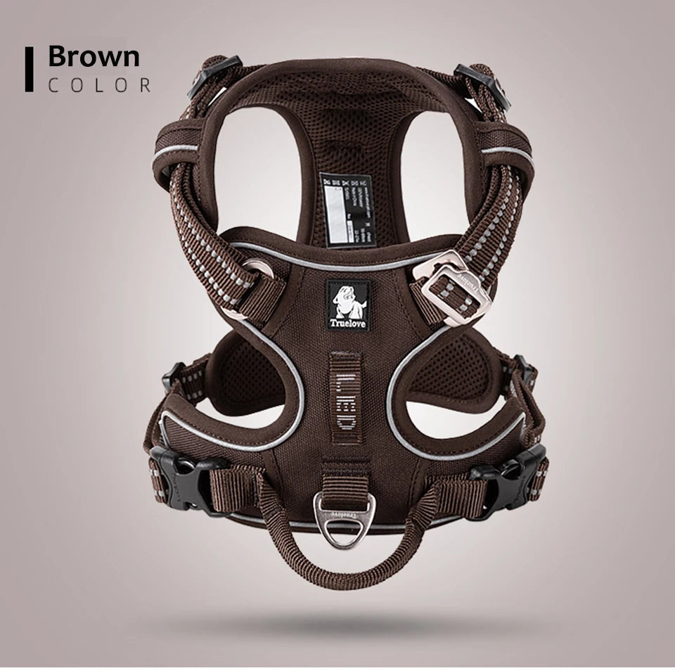 Truelove Pet Harness Nylon Webbing with 3M Reflection Adjutable Aluminum Alloy for Big Medium Small Dog TLH56512