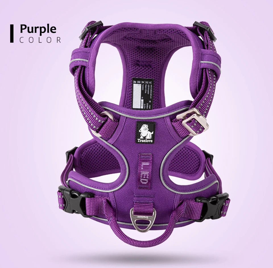 Truelove Pet Harness Nylon Webbing with 3M Reflection Adjutable Aluminum Alloy for Big Medium Small Dog TLH56512