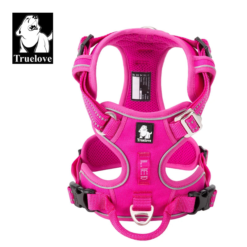 Truelove Pet Harness Nylon Webbing with 3M Reflection Adjutable Aluminum Alloy for Big Medium Small Dog TLH56512