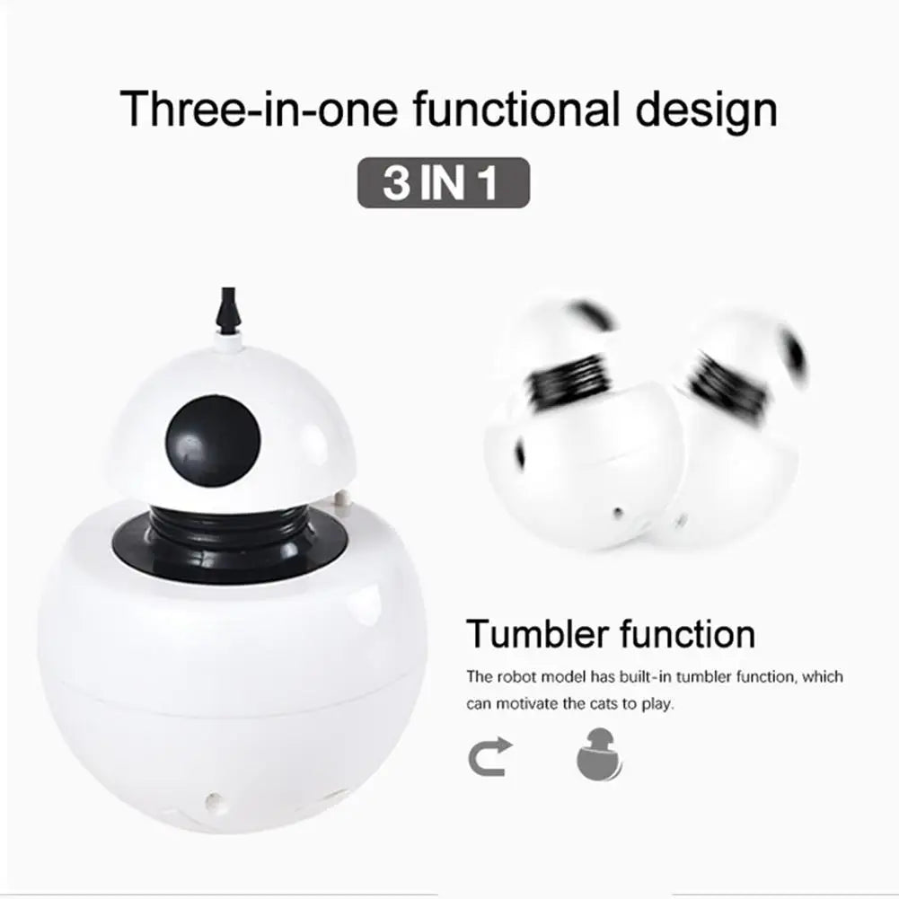 Funny Cat Toy 3 In 1 Multifunctional Robot Tumbler 360 Degree Automatic Rotating Cat Interactive Toy Smart Cat Toy Drop Shipping
