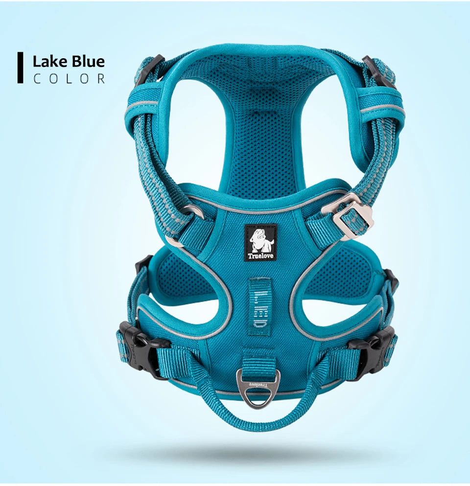 Truelove Pet Harness Nylon Webbing with 3M Reflection Adjutable Aluminum Alloy for Big Medium Small Dog TLH56512