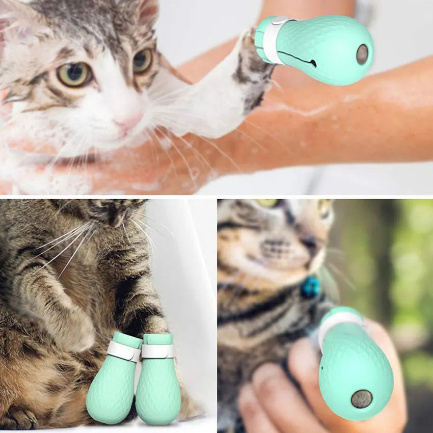 Adjustable Pet Cat Paw Protector for Bath Soft Silicone Anti-Scratch Shoes Cat Grooming supplies Checking Cat Paw Cover
