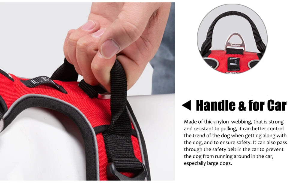 Truelove Pet Harness Nylon Webbing with 3M Reflection Adjutable Aluminum Alloy for Big Medium Small Dog TLH56512