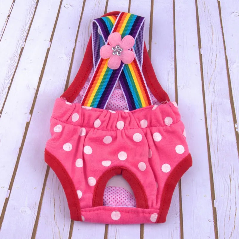 Pet Dog Shorts Diaper Sanitary Physiological Pants Washable Dog Panties Menstruation Dot Print Underwear Briefs for Girl Dogs