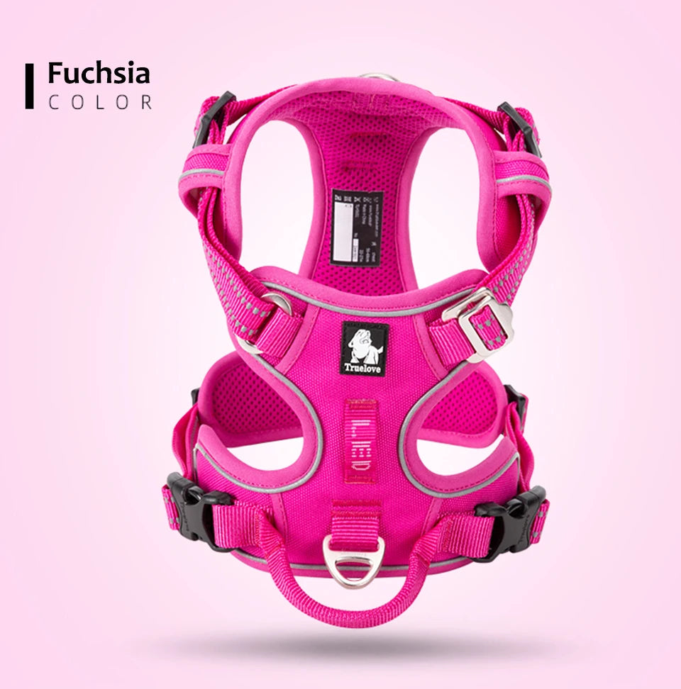 Truelove Pet Harness Nylon Webbing with 3M Reflection Adjutable Aluminum Alloy for Big Medium Small Dog TLH56512
