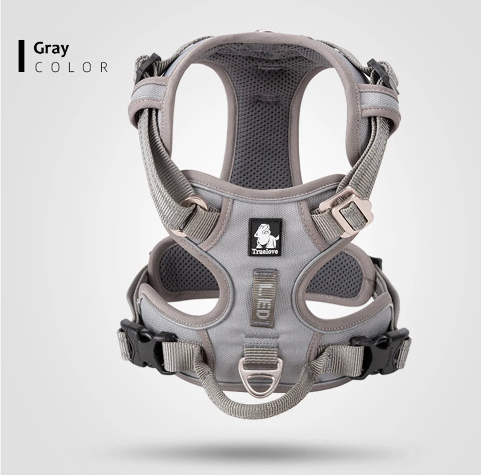 Truelove Pet Harness Nylon Webbing with 3M Reflection Adjutable Aluminum Alloy for Big Medium Small Dog TLH56512