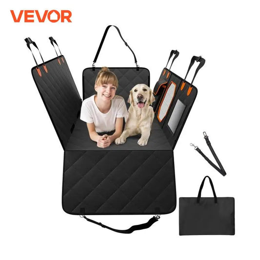 SucceBuy Dog Car Seat Cover for Back Seat Waterproof 600D Heavy Duty Pet Car Seat Protectors with Mesh Window and Storage Pocket