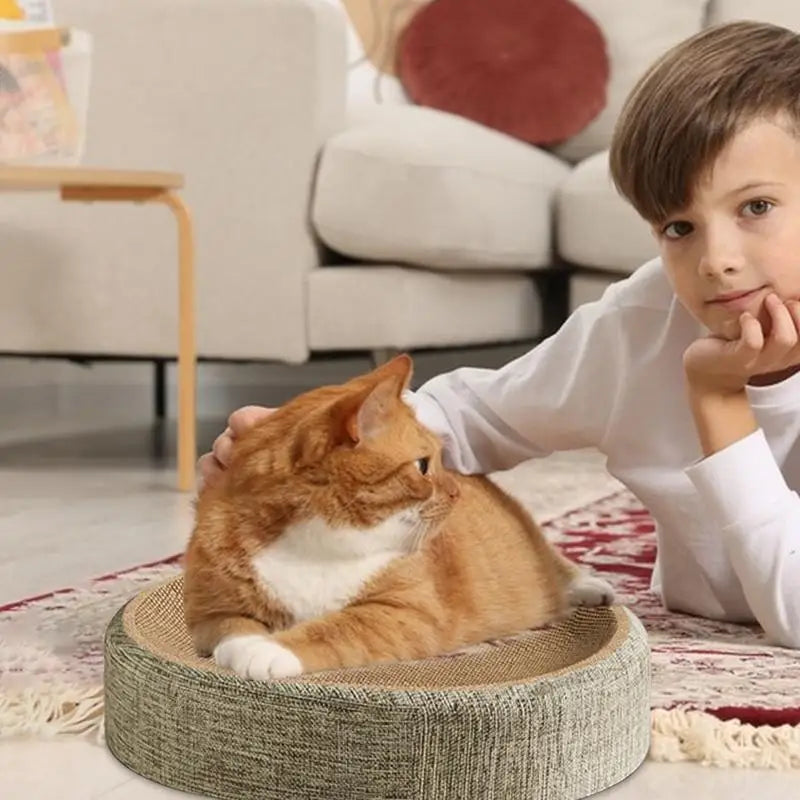 Cat Scratcher Cat Scratch Bed Sturdy Scratcher Pad Oval Cat Scratch Pad Bowl Nest Multifunctional Pet Sleeping Mat for Indoor