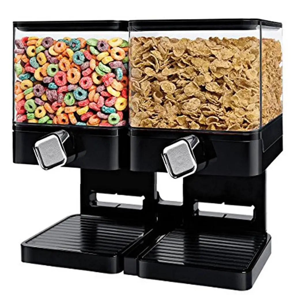 Standing Dry Food Storage Dispenser, 2 Grids Cereal Storage Box, Space