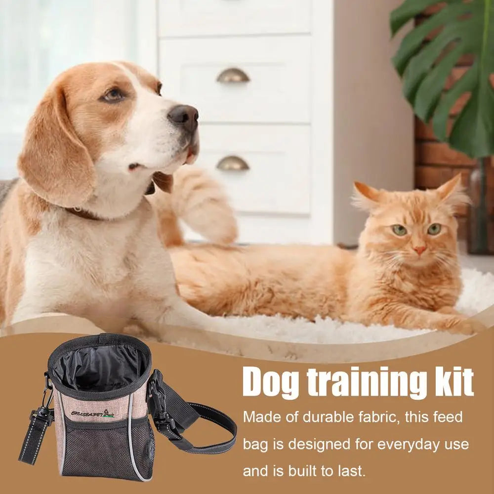 Dog Snack Pouch Training Pet Snack Goodie Waist Pack Portable Puppy Dog Treat Bag With Waist Belt Shoulder Strap For Kibbles