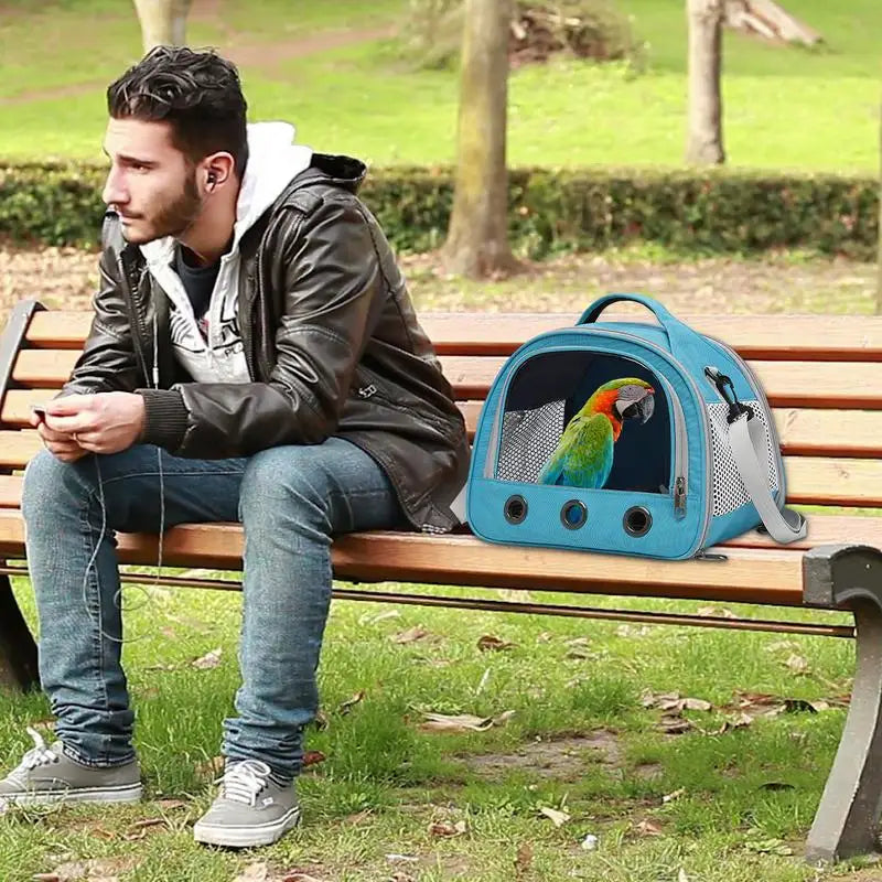 Bird Travel Carrier Parakeet Travel Carrier Bag Foldable & Handheld Breathable Shoulder Bag For Parrot Hamster Pigeon & Small
