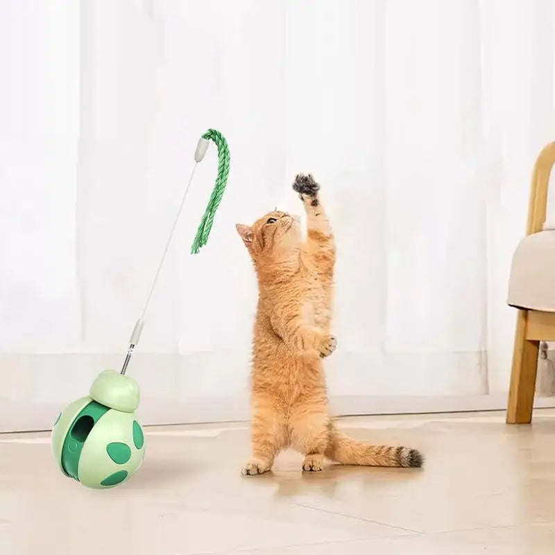 Interactive Toys For Indoor Cats Indoor Cat Teaser Toy Interactive Wobble Ball Slow-Feeding Treat Dispensing Pet Cat Exercise
