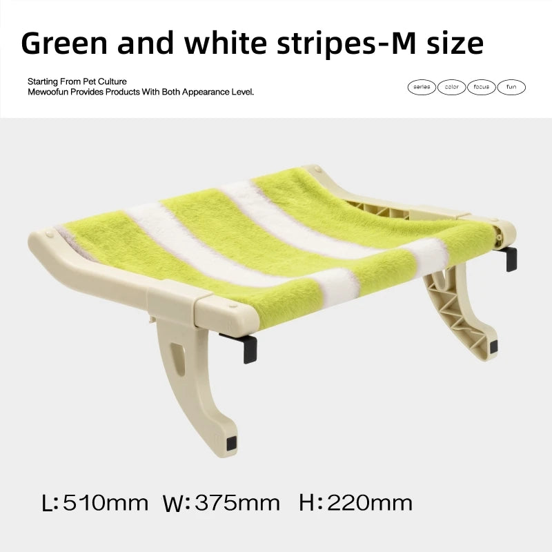 Mewoofun Cat Hammock One-Step Sliding Clamping Slot Adjustment Cat Window Hammock with Removable Covers 30kg Pet Accessories