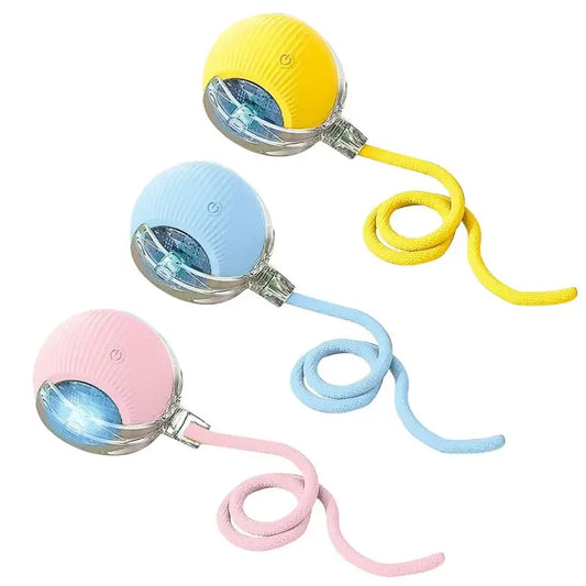 Automatic Rolling Ball Cat Interactive Ball Toy With Tail Rechargeable Smart Pet Interactive Toy Intelligent Mouses For Cat