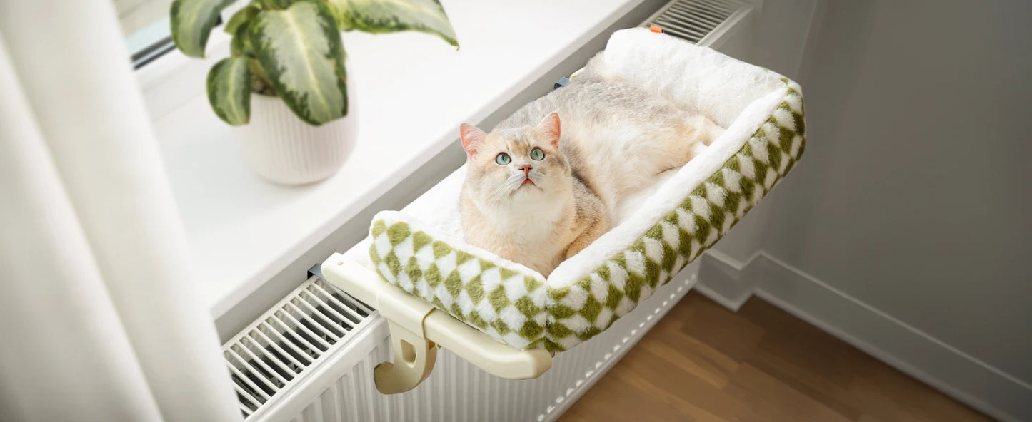 Mewoofun Cat Hammock One-Step Sliding Clamping Slot Adjustment Cat Window Hammock with Removable Covers 30kg Pet Accessories