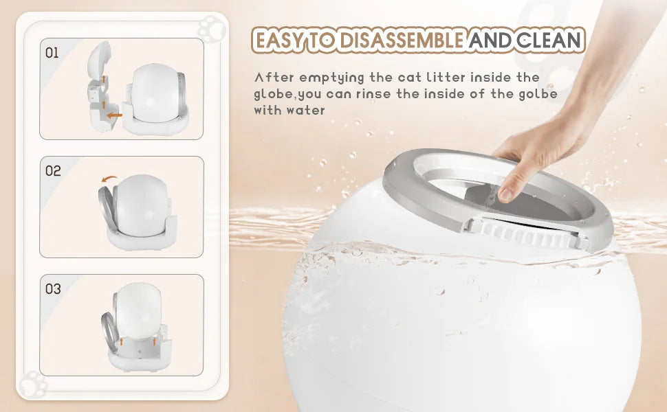 Self Cleaning Litter Box, Automatic Cat Litter Box Self Cleaning for Multiple Cats, with Safety Protection, App Control