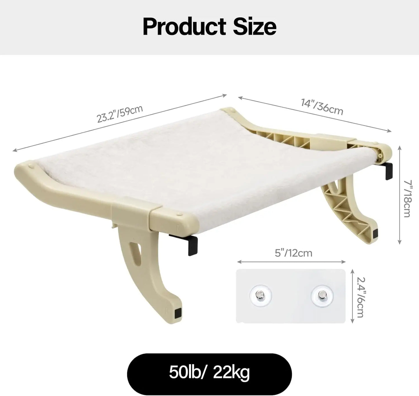 Mewoofun Cat Hammock One-Step Sliding Clamping Slot Adjustment Cat Window Hammock with Removable Covers 30kg Pet Accessories