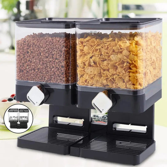 Standing Dry Food Storage Dispenser, 2 Grids Cereal Storage Box, Space