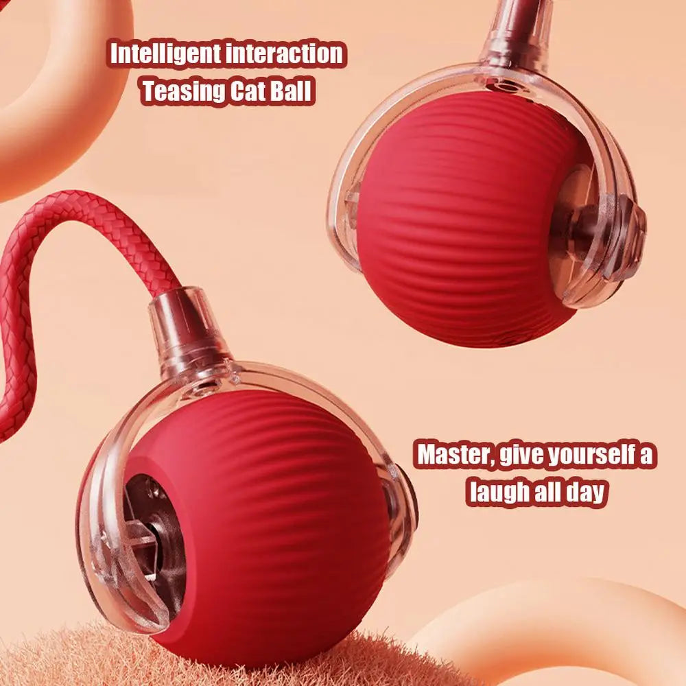 Interactive Dog Toys Rechargeable Pet Interactive Toys Electric Cats Ball Automatic Rolling Fake Tail Ball Dog Cats Toy