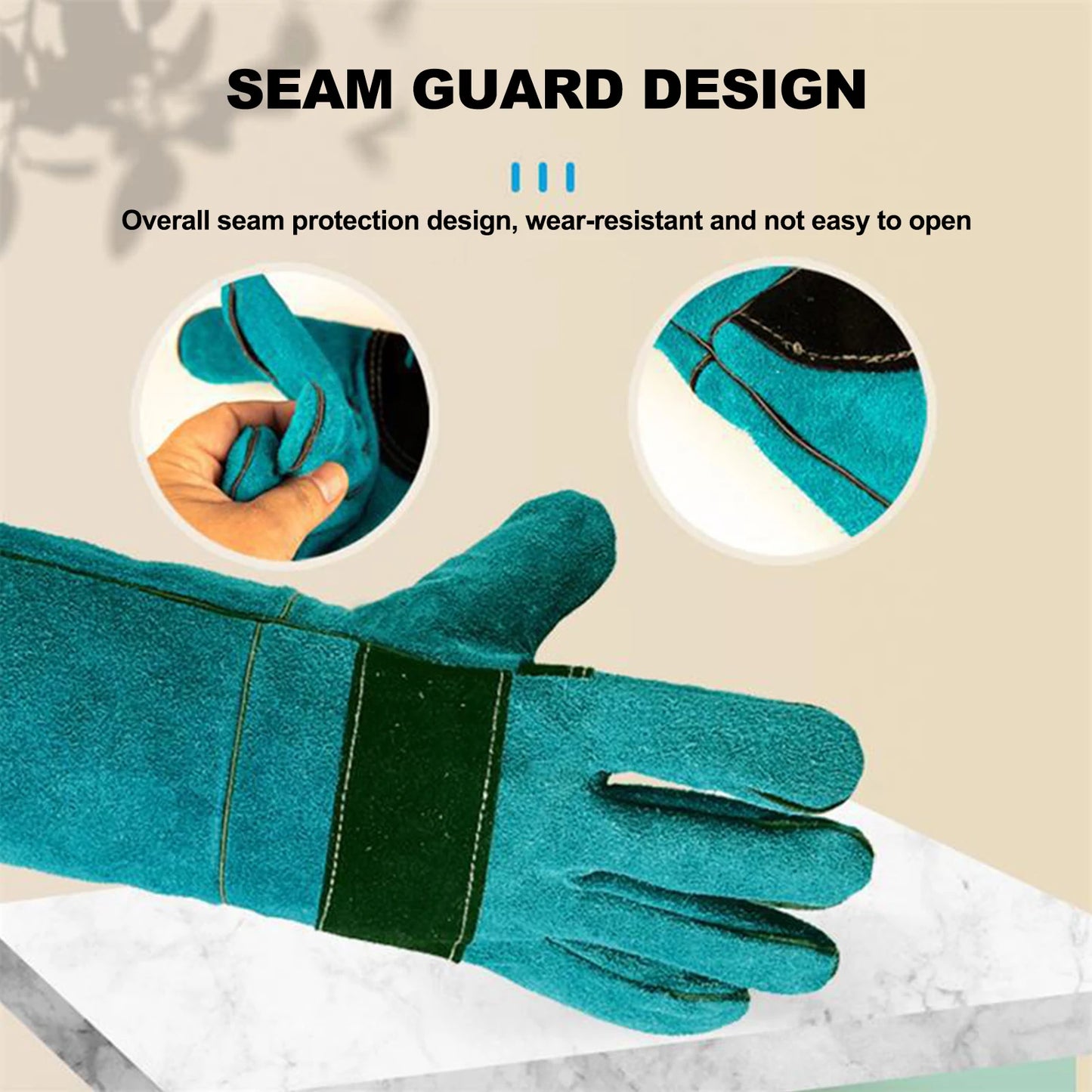 Animal Anti-Bite Gloves Durable Leather Protective Handling Gloves 45/60cm Length Cutting-proof And Anti-thorn Pet Handling Tool