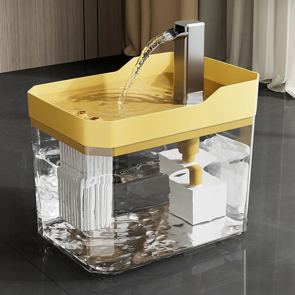Cat Water Fountain Auto Filter Transparent Cat Drinker USB Anti-Dry Burning Recirculate Filtering Water Dispenser with Pump