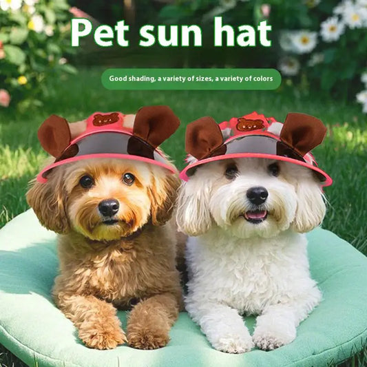 Dog Sun Visor Hat Kitten Outdoor Caps Pet Sun Protection Caps Adjustable Travel Sport Hat Visor Sunbonnet Outfit For Small Puppy
