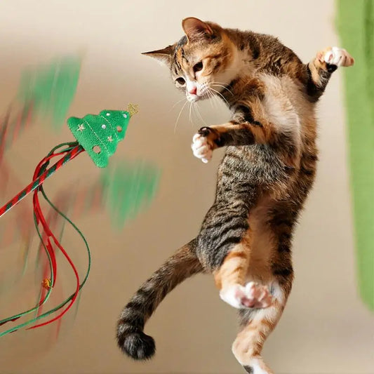 Cat Wands For Indoor Cats Creative Christmas Cat Toy String Cat Toy Interactive Cat Toy Multipurpose Cat Teasing Stick For Pet