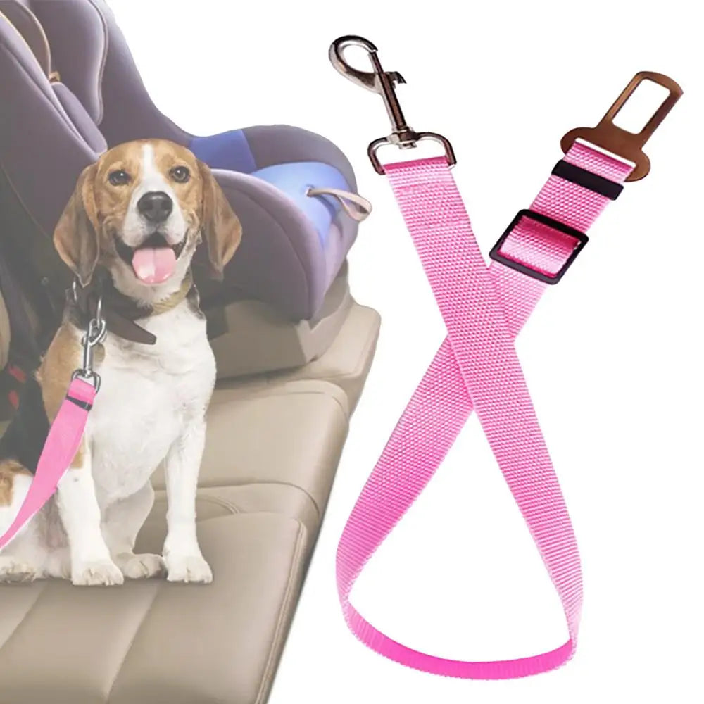 Dog Auto Car Safety Belts Pet Car Harness Adjustable Strap Buckle Clip Seatbelt Easy Control Vehicle Seat Belt Attachment