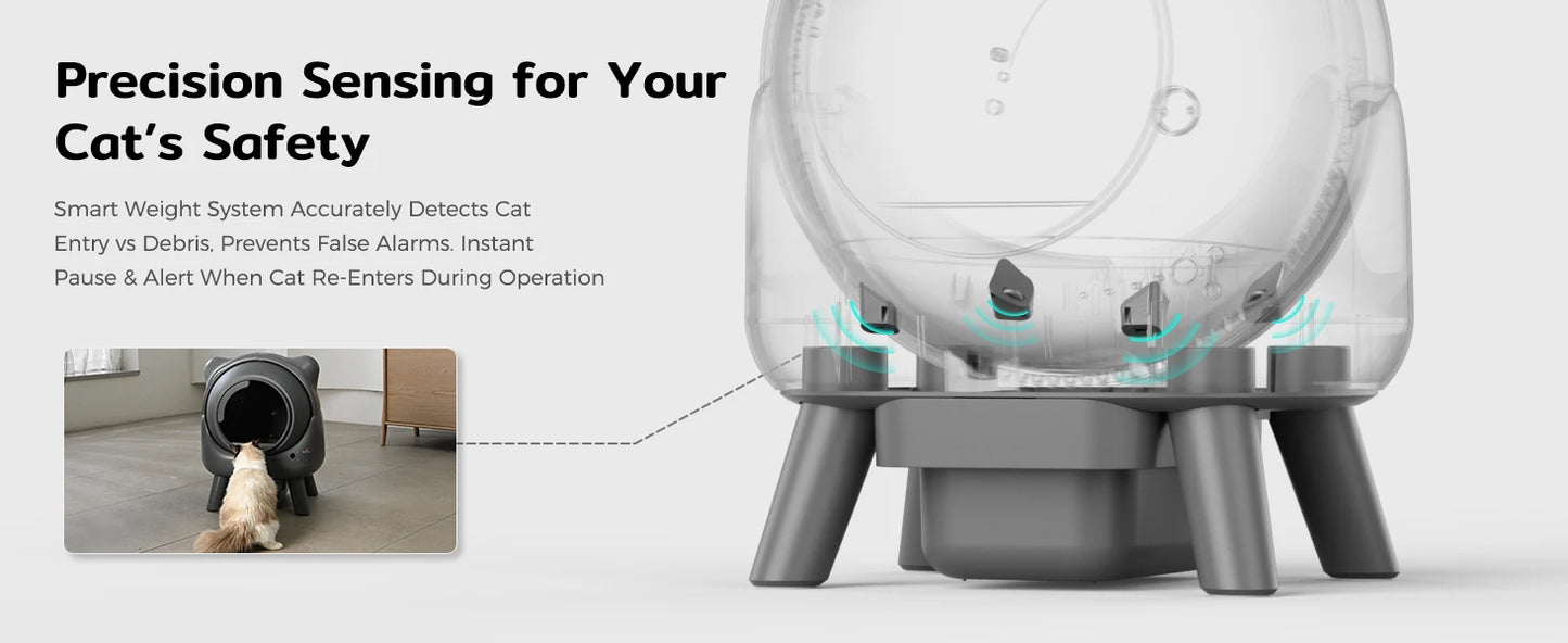 Amicura Cura X1 Automatic Cat Litter Box Self-Cleaning with App Control, Safety Sensor, Easy to Clean Electric Cat Litter Tray