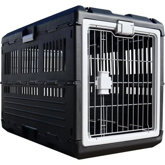 Masterpiece USA Pet Carrier & Crate 35" - Premium Collapsible Design For Medium Cats And Dogs - Portable Kennel For Indoor/Outd