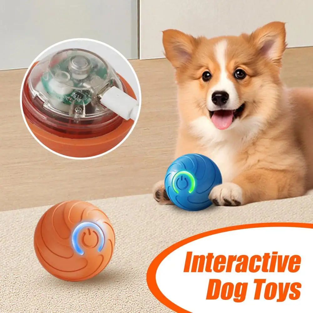 Smart Pet Toys Ball Electric Automatic Jumping Rolling Ball Interactive Game Rechargeable Moving Puppy Touch Activated Toy