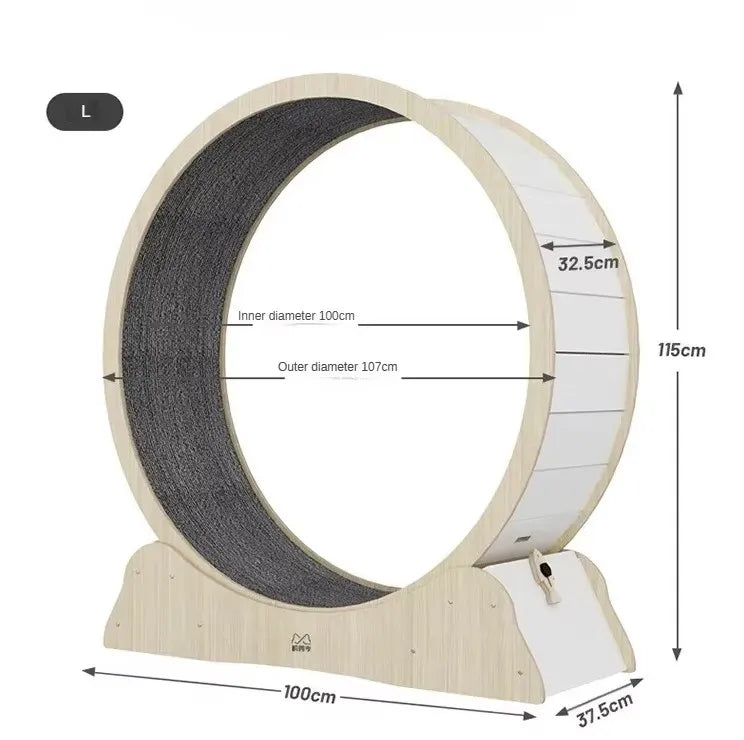 Cat Treadmill Solid Wood Multilayer Cat Training Toy Large Roller Cat Climbing Frame Pet Fitness Furniture Universal for Dogs