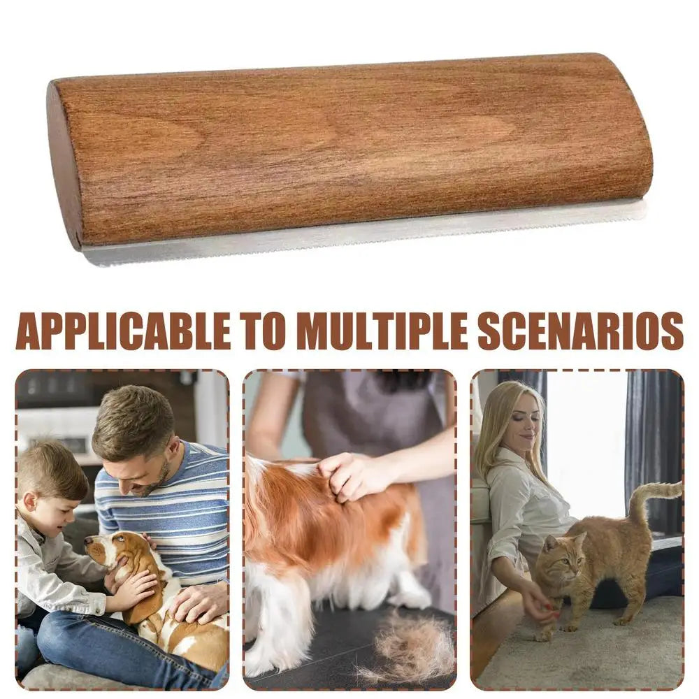 Dog Hair Remover Brush Wooden Handle Dog & Cat Brush Cat & Dog Grooming Slicker Brush for Pets Grooming Brushes for Long Short