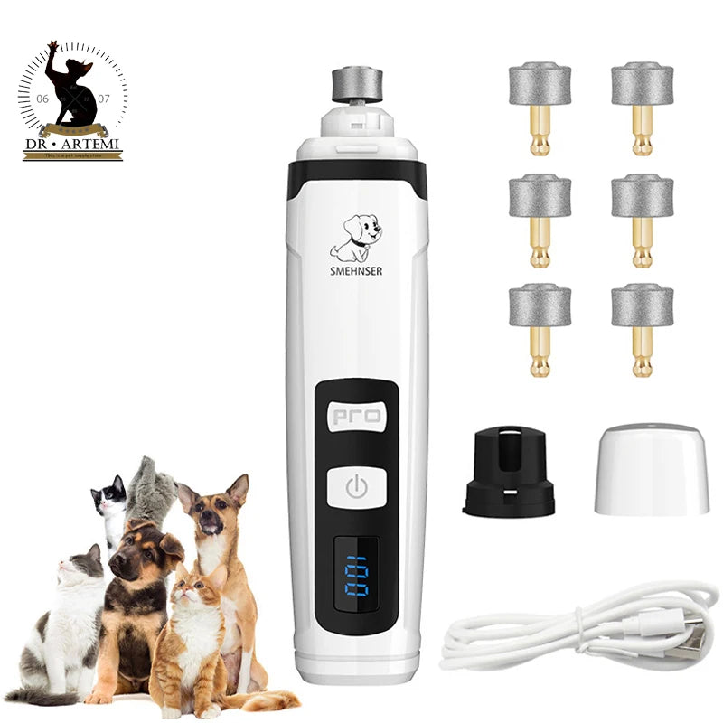 Rechargeable Electric Dog Nail Clippers, Quiet USB Charging, Cat Paws, Nail Grooming, Nail Grinder, Trimmer, Pet Tools