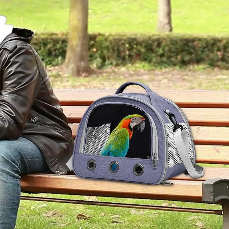 Bird Travel Carrier Parakeet Travel Carrier Bag Foldable & Handheld Breathable Shoulder Bag For Parrot Hamster Pigeon & Small