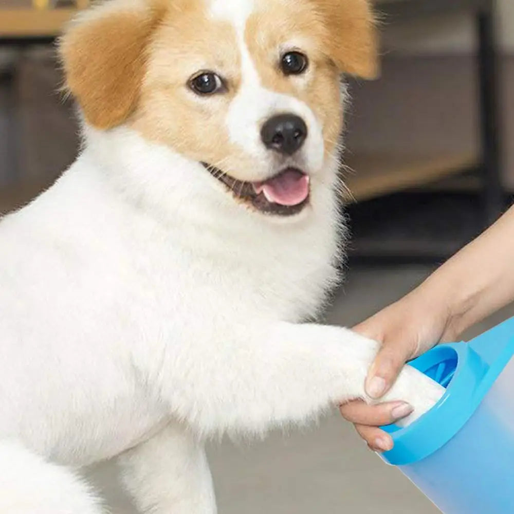 Dog Paw Cleaner Silicone Dog Paw Cleaner Cup With Cleaning Brush Portable Detachable Pet Cleaning Brush Cup Pet Food Cleaning