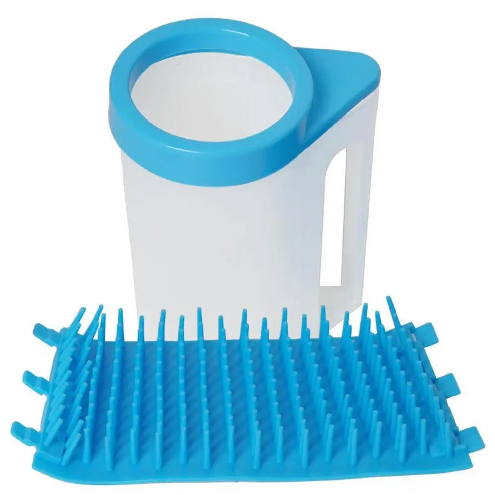 Dog Paw Cleaner Silicone Dog Paw Cleaner Cup With Cleaning Brush Portable Detachable Pet Cleaning Brush Cup Pet Food Cleaning