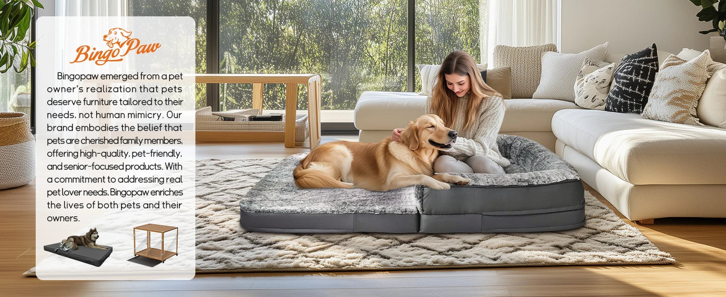 180cm Long Human-Size Giant Dog Bed Foldable Calming Pet Dog Bed Plush Cover Orthopedic