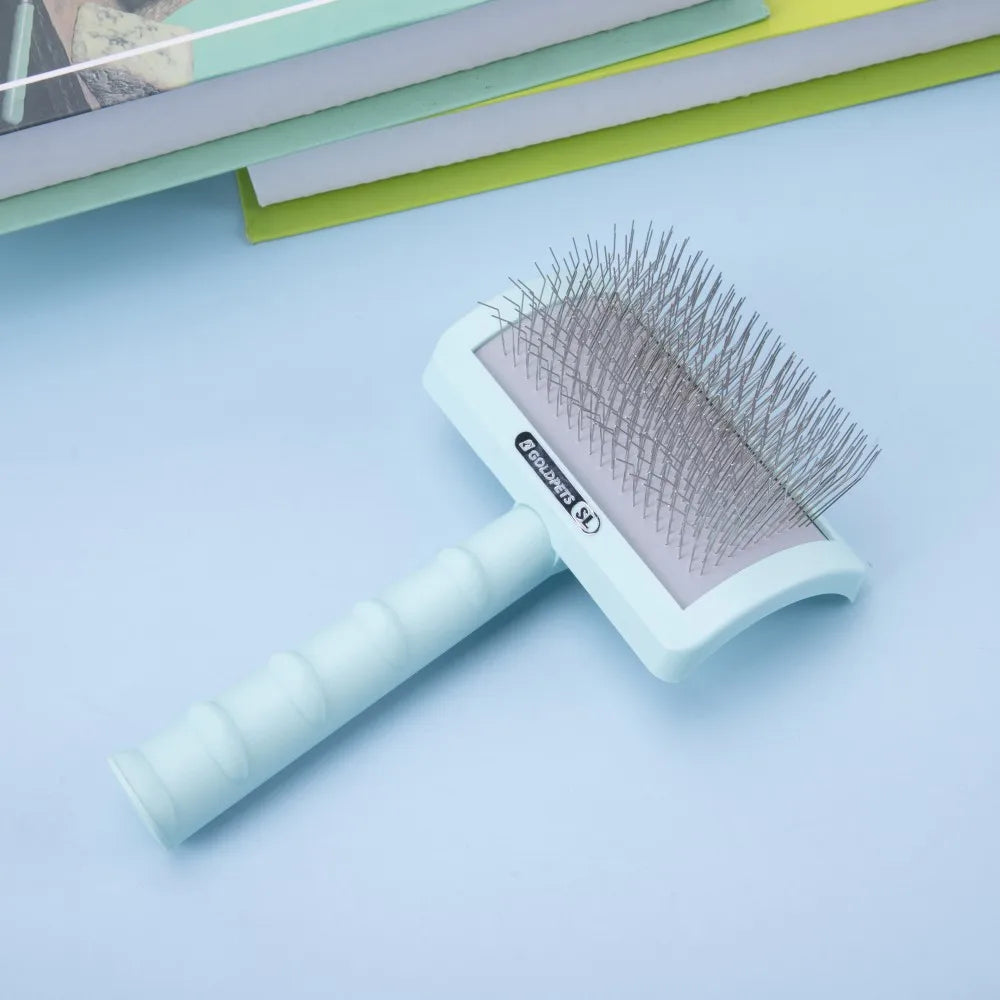 Long Pin Dog Slicker Brush Pet Brush for Long Haired Dogs Poodles Doodles Golden Doodle Brush for Grooming Removes Loose Fur