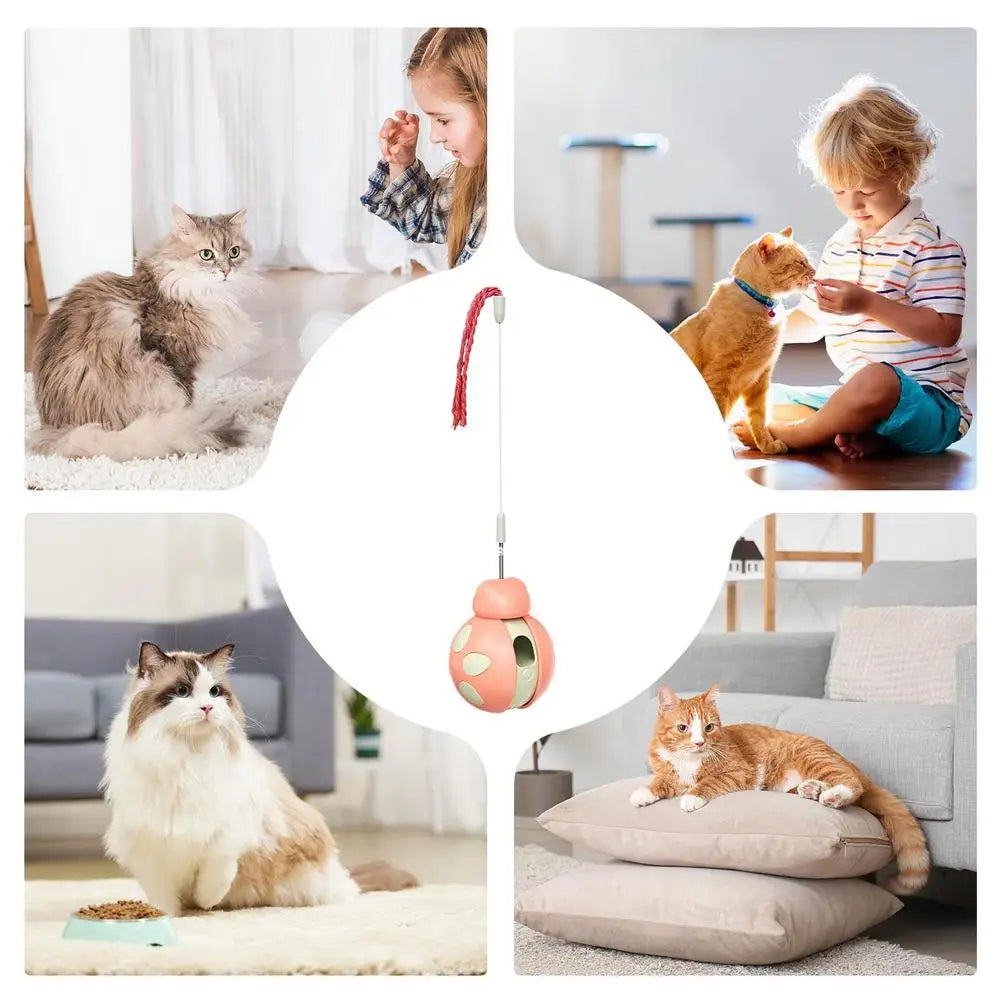 Interactive Toys For Indoor Cats Indoor Cat Teaser Toy Interactive Wobble Ball Slow-Feeding Treat Dispensing Pet Cat Exercise