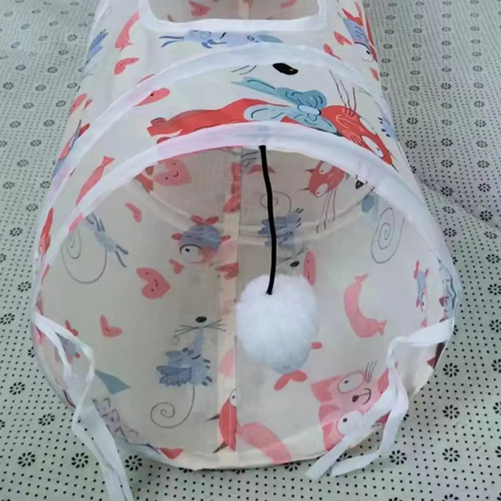 Cat play tunnel interactive toy Cats Scratching Running Toy Foldable Breathable Drill Barrel Indoor Pet cat passage amusing toys