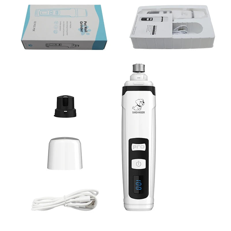 Rechargeable Electric Dog Nail Clippers, Quiet USB Charging, Cat Paws, Nail Grooming, Nail Grinder, Trimmer, Pet Tools