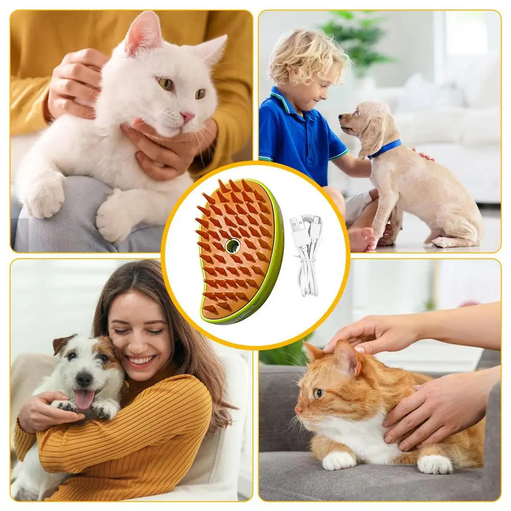 Cat Steam Brush Pet Massage Comb Cat Dog Grooming Comb Electric Spray Water Spray Cats Bath Brush Hair Brushes Grooming Supplies