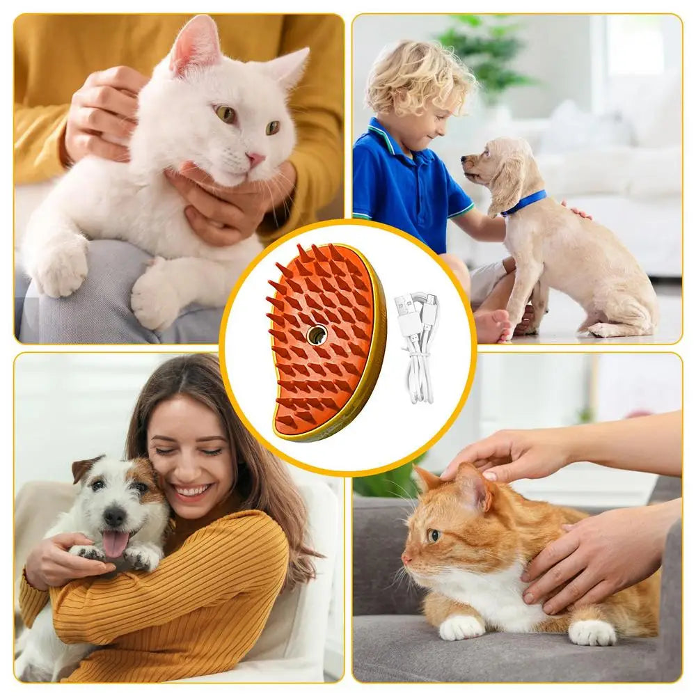 Cat Steam Brush Pet Massage Comb Cat Dog Grooming Comb Electric Spray Water Spray Cats Bath Brush Hair Brushes Grooming Supplies