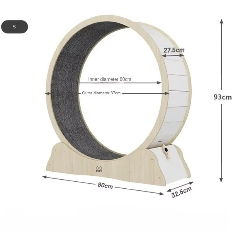 Cat Treadmill Solid Wood Multilayer Cat Training Toy Large Roller Cat Climbing Frame Pet Fitness Furniture Universal for Dogs