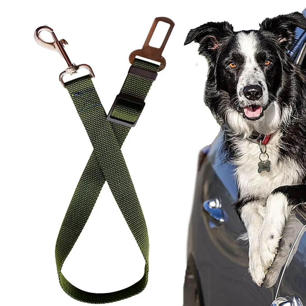 Dog Auto Car Safety Belts Pet Car Harness Adjustable Strap Buckle Clip Seatbelt Easy Control Vehicle Seat Belt Attachment